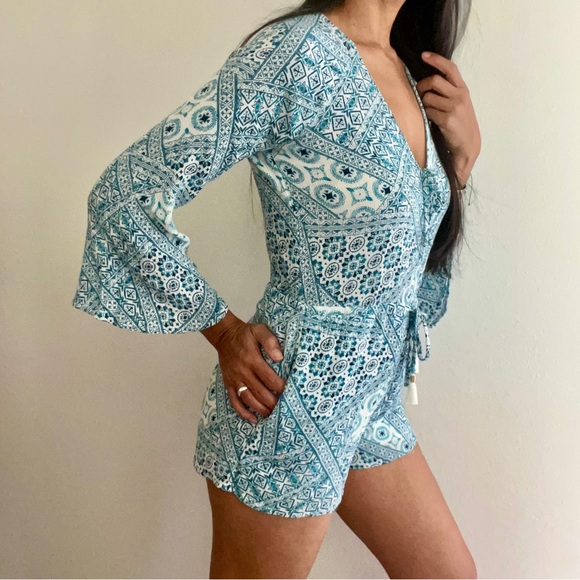 L*Space Small Aubrey Romper Bohemian Patchwork Boho - Picture 2 of 9